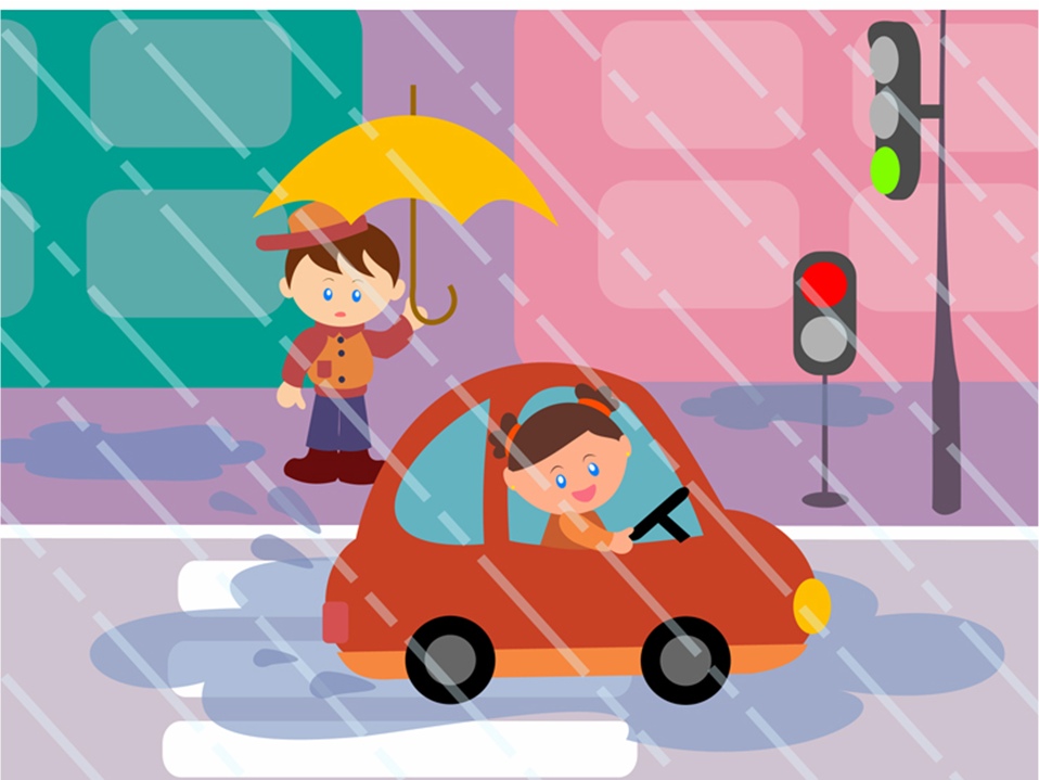 Попадает под внимание. ПДД В дождь для детей. Опасности на дороге для детей. Безопасность на дороге осенью. Машинки ПДД для детей.